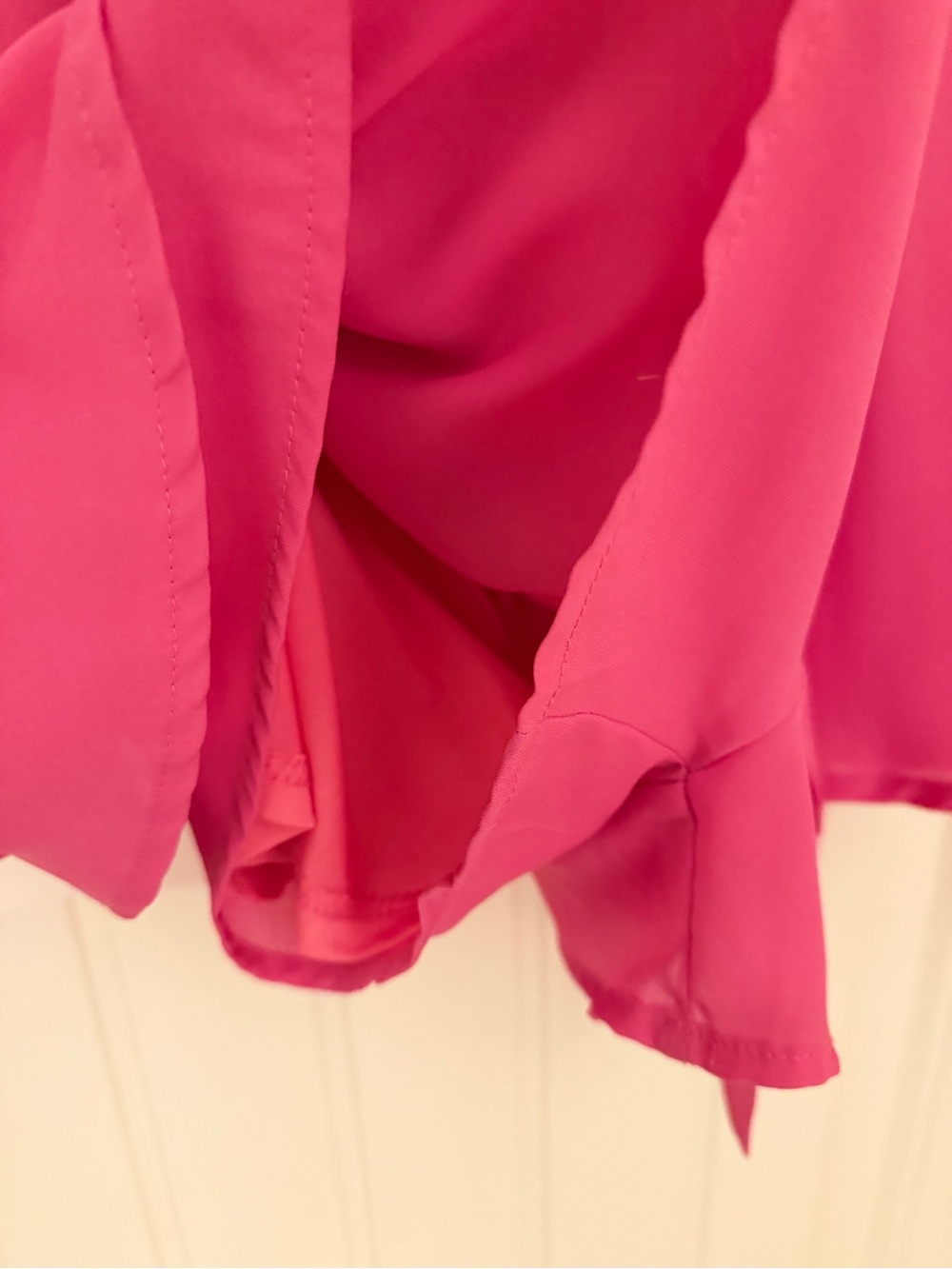 Listicle Hot Pink Ruffle Wrap Romper - Picture 5 of 7